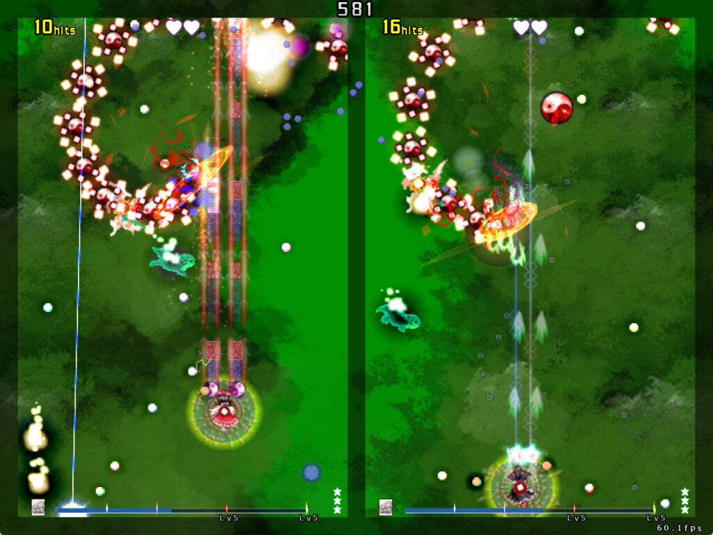 獣王園プレイ画面「霊夢VS魔理沙」