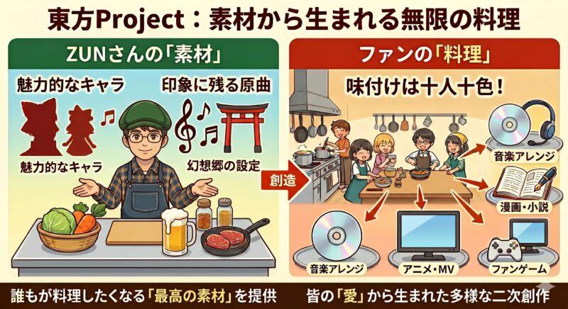 二次創作の比喩説明