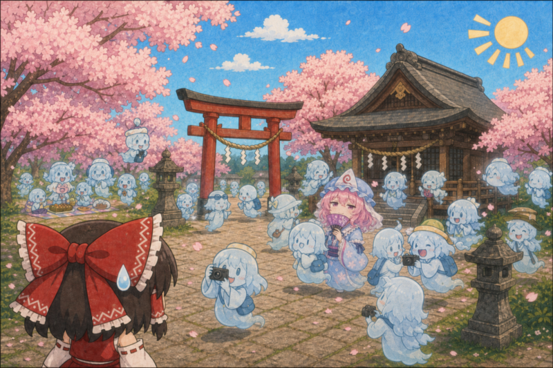 EXストーリー:博麗神社の幽霊観光(幽々子・霊夢)